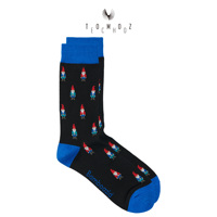 Calcetines de Bambú para Hombre, Diseño de Dibujos Animados, Antibacterianos, Absorbentes de Sudor, a Media Pantorrilla, Calcetines de Punto a la Moda, Santa