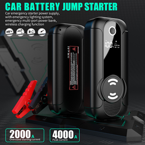 Démarreur portable CE FCC ROHS 24V 5000A avec <span class=keywords><strong>chargeur</strong></span> sans fil 15W et compresseur d'air intégré pour <span class=keywords><strong>batterie</strong></span> de <span class=keywords><strong>voiture</strong></span> d'urgence, noir - Product Image 3