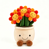 Jouet en peluche Kedi mignon, bouquet de tulipes artificielles, poupée décorative, cadeau, fleur en peluche