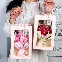 Buket Bunga Sabun Buatan Promosi Hari Ibu Hari Valentine Hadiah Mawar Merah Muda Kotak Hadiah Sabun Buatan Tangan