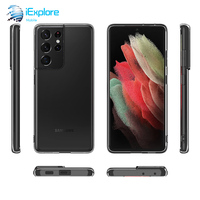 IExplore Soft Crystal Clear Transparent 2mm TPU Phone Case avec Fingerprint Proof Spot pour Samsung Galaxy S25 Ultra