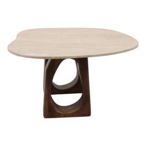 Tavolino da Caffè Ovale con Base in Legno Intagliato, Arredamento Moderno per Soggiorno, Tavolo d'Appoggio - Product Image 5