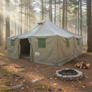 New Best Rip Stop Canvas <strong>Tent</strong> Army-green One Bedroom for 10 Person Waterproof Outdoor Camp Tente - Product Image 1