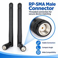 Antenne noire IP67 double fréquence 2.4G 5.8G 3.5dBi à angle droit avec connecteur RP mâle à polarité inversée, fournie directement par l'usine