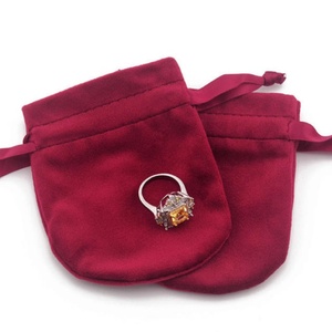 Gourd-shaped Eco-Friendly Velvet Cloth Bag <b>Ribbon</b> Pull-String Ring 8x10cm Durable Packaging for Earring Gift Jewelry Accessories - Product Image 5