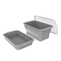 Nouveau produit : bac à glaçons en silicone pliable, grand bac à glaçons en silicone avec récipient