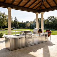 Sistema de Cocina Integrado para Exteriores de Primera Calidad, Gabinetes de Cocina Personalizados, Estructura de Acero Inoxidable y Aluminio, Fabricante OEM para Jardín y Patio