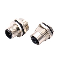 Broche personnalisée Longueur Droite M12 Connecteur De Fil pour 3 4 5 6 8 12 17 Broches Mâle Femelle IP67 Imperméable soudure de prise LED Basse Tension
