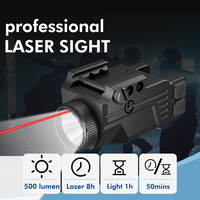 Lampe de poche LED de chasse en aluminium 10x 500 lumens avec point rouge et viseur laser, montage 20 mm, accessoires de chasse sportive en plein air