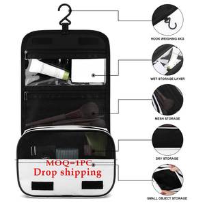 Stampa su richiesta Logo personalizzato in poliestere borsa cosmetica per il trucco borse da donna appese all'ingrosso borse da viaggio - Product Image 3