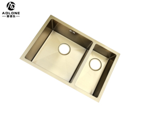 Évier de cuisine <span class=keywords><strong>double</strong></span> fait main en acier inoxydable 304 de qualité supérieure, design rectangulaire contemporain, anti-rayures, avec <span class=keywords><strong>robinet</strong></span> intégré - Product Image 4