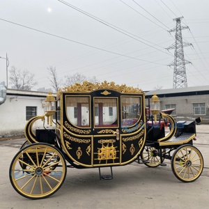 Charrette royale électrique de luxe, charrette tirée par des chevaux, transport spécial pour mariage, charrette royale noire élargie - Product Image 6