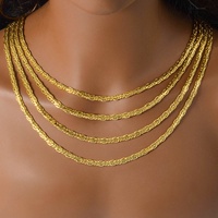 Zeadear - Collar de Cadena con Eslabones de Granos de Café, Chapado en Oro de 18K (750), Aleación de Latón y Cobre, Estilo Moderno, para Unisex, Aniversario