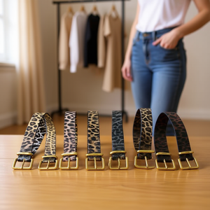 Cintura Minmin con Stampa Leopardata, Fibbia in Lega da 3 Cm, Cintura Casual da Donna - Product Image 3