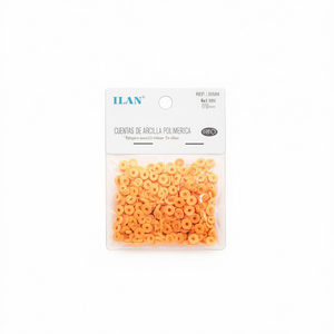 Perline a disco in argilla polimerica Ilan 6x1 mm arancioni per la creazione di gioielli artigianali - Product Image 3