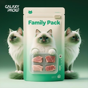 Foglio di alluminio con chiusura a Zip impermeabile in plastica per animali domestici sacchetti per imballaggio di cibo per animali domestici stampa rotocalco personalizzata per spaghetti di gelatina di Sushi 250g 500g