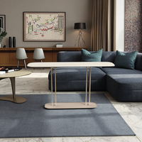 Table console élégante de style nordique moderne avec pieds en métal, pour bureau, salle d'attente, réception, canapé, salon, école