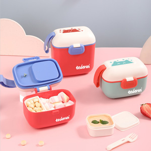 Tedermei Baby Food Container <b>Large</b> Square Airtight Portable For Travel With Divider 0-12 Months - Product Image 1