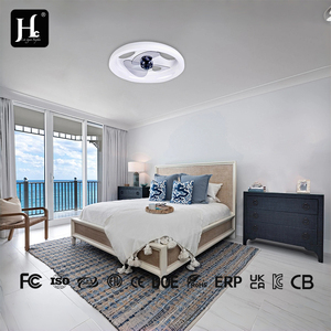 Ventilador de techo inteligente de 19.7 pulgadas con luz, 6 velocidades, 3 colores, control remoto, temporizador, para sala de estar y dormitorio, con ventilador y luz LED - Product Image 3