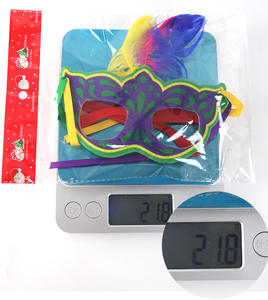 Topeng Venetian Masquerade dengan Bulu dan Glitter, Setengah Wajah, Bahan PP+Felt, Bulat, Ringan, Harga Pabrik, untuk Pesta/Pernikahan/Prom/Karnaval - Product Image 6