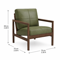 Fauteuil lounge en similicuir style Mid-Century avec structure en bois pour salon et hôtel, vente en gros