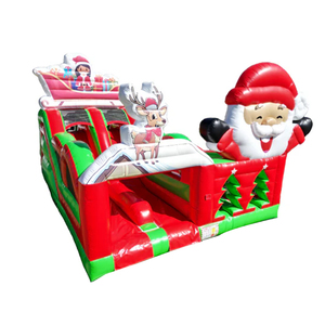 Château gonflable de Noël à prix de gros avec motifs Père Noël, bonhomme de neige et renne pour événements festifs et activités en plein air - Product Image 2