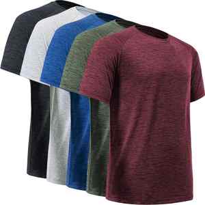 T-shirt de sport pour homme en polyester et élasthanne cationique à séchage rapide et respirant, col rond, pour la course à pied et l'entraînement, design personnalisé - Product Image 1