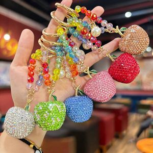 Llavero <span class=keywords><strong>de</strong></span> Manzana con Diamantes Completos, Cadena <span class=keywords><strong>de</strong></span> Teléfono con Cuentas <span class=keywords><strong>de</strong></span> Cristal, Decoración Colgante para Mochila, Nuevo Pequeño Regalo para Niña - Product Image 1