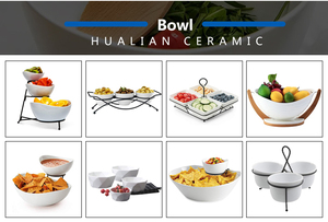 Nuovo arrivo ristorante stoviglie 3 livelli frutta bianca snack ciotole in porcellana ciotola da portata in ceramica - Product Image 5