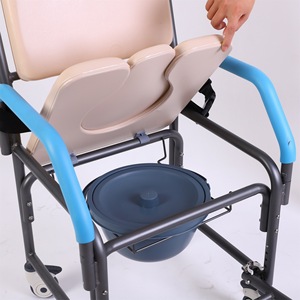 Chaise de toilette Green Yu beige avec roulettes pour personnes âgées et handicapées, usage domestique - Product Image 4