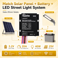Contrôleur solaire MPPT 3240 3.2V 40W 20A Sukite, excellent rapport qualité-prix, installation facile pour les projets de lampadaires solaires publics