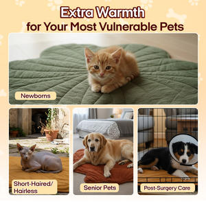 Maßgefertigte Moderne Blattförmige Baumwoll-Heizmatte für Haustiere Neue Winter-Unterlage für Katzen und Hunde Bestseller Großhandel - Product Image 5