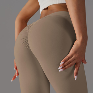 Nuevos Leggings de Moda con Cintura Alta <span class=keywords><strong>para</strong></span> Entrenamiento y Efecto Push-Up <span class=keywords><strong>para</strong></span> <span class=keywords><strong>Mujer</strong></span>, Pantalones de <span class=keywords><strong>Yoga</strong></span> <span class=keywords><strong>para</strong></span> Gimnasio con Corte en V en la Espalda y Trasero Fruncido con Cierre de Cintura Elástica - Product Image 6