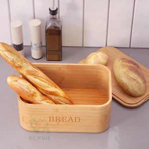 Caja de Pan Multifuncional Portátil Hecha a Mano de Bambú Natural con Tapa Hermética Abatible para Almacenamiento de Pan en la Encimera de la Cocina, Ideal para Regalos - Product Image 6