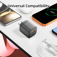 Chargeur mural rapide 20W PD+QC3.0, double port USB-A et Type C, adaptateur de charge pour téléphone portable