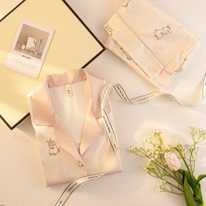 2025 donna estate <span class=keywords><strong>pigiama</strong></span> seta ghiaccio grazioso petto di <span class=keywords><strong>coniglio</strong></span> elastico in vita traspirante regalo di compleanno del migliore amico - Product Image 3