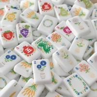 Ensemble de Mahjong Américain « Tempête Émotionnelle » avec Cœurs Floraux, Tuiles de Mahjong en Acrylique à 3 Couches Personnalisables avec Étiquette Privée, Cadeau de Fête de la Saint-Valentin