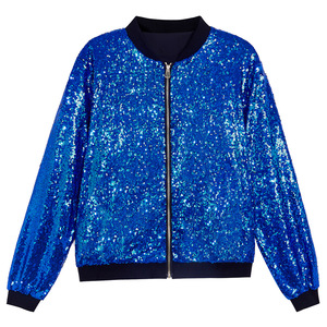 Nueva chaqueta de <span class=keywords><strong>lentejuelas</strong></span> pequeña de Hip Hop para hombres europeos americanos para Conciertos de Primavera disfraz de Halloween uniforme de béisbol transfronterizo - Product Image 3