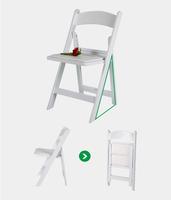 Chaise pliante en résine blanche Offre Spéciale Portable pour les fêtes de mariage en plein air Matière plastique pour hôtels