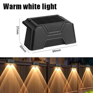 IP65 lampu pagar tenaga surya ABS luar ruangan tahan air lampu langkah <span class=keywords><strong>Mini</strong></span> dek dinding LED untuk tangga bersertifikat ROHS untuk lanskap