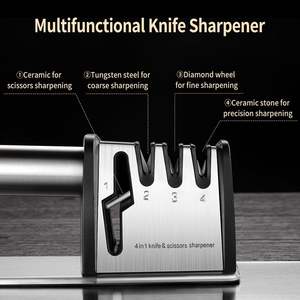 Aiguiseur de couteaux en acier au tungstène, outil d'affûtage de ciseaux manuel antidérapant pour une utilisation domestique en cuisine - Product Image 6