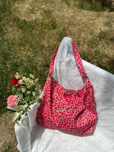 Công Suất Lớn Bông Màu Hồng Hoa In Tote Túi Vai Duy Nhất Mua Sắm Túi Cho Phụ Nữ Giản Dị Phong Cách Boho Túi Xách Cho Sử Dụng Hàng Ngày - Product Image 3