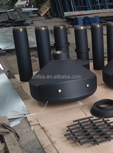 Chimenea <span class=keywords><strong>de</strong></span> Leña para Interiores <span class=keywords><strong>de</strong></span> Acero al Carbono Negro Mate con Formas Personalizadas y Chimenea - Product Image 3