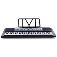 Beginner's Electronic Piano Organ with 61 Standard Keys Black and White 24 Keyboard Instrument Made of Durable Plastic