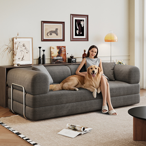 Canapé convertible moderne en chenille extensible et pliable de 78,8 pouces, design américain, avec dossier et accoudoirs rembourrés - Product Image 3