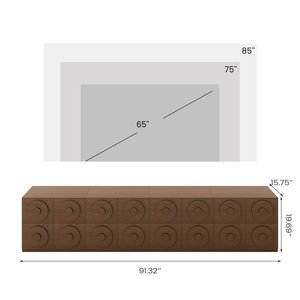 Ajunion gỗ hiện đại TV đứng Modular Walnut phương tiện truyền thông tủ phòng khách đa chức năng giao diện điều khiển TV đứng trung tâm tủ - Product Image 1