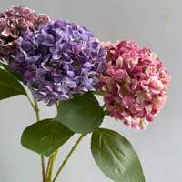 Fleurs d'hortensia artificielles en soie faites à la main JFD (66 cm/22 cm) - Toucher réel multicolore (blanc, etc.) pour mariage, Noël, Nouvel An