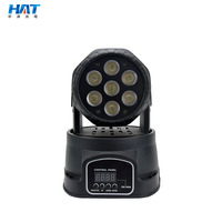 Mini projecteur laser disco HAT - Effet d'éclairage DJ disco 7 yeux, lampe de scène la plus vendue 7*10W RGBW 4-en-1 LED, lampe de scène oscillante