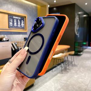 Protector de lente de ojo de águila, funda de <span class=keywords><strong>teléfono</strong></span> transparente galvanizada para iPhone 16 15 Pro Max 14, funda de <span class=keywords><strong>teléfono</strong></span> con carga inalámbrica magnética - Product Image 5