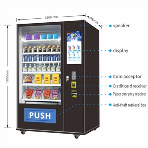 Distributeur automatique intelligent de snacks et de boissons avec écran tactile, capacité de 300 à 600 unités, surveillance à distance, multiple fonctions - Product Image 1